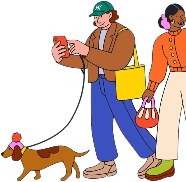 People on the go using the Self app on their phone